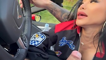 Public Display Of Hardcore Sex With A Busty Model And A Well-Endowed Partner.